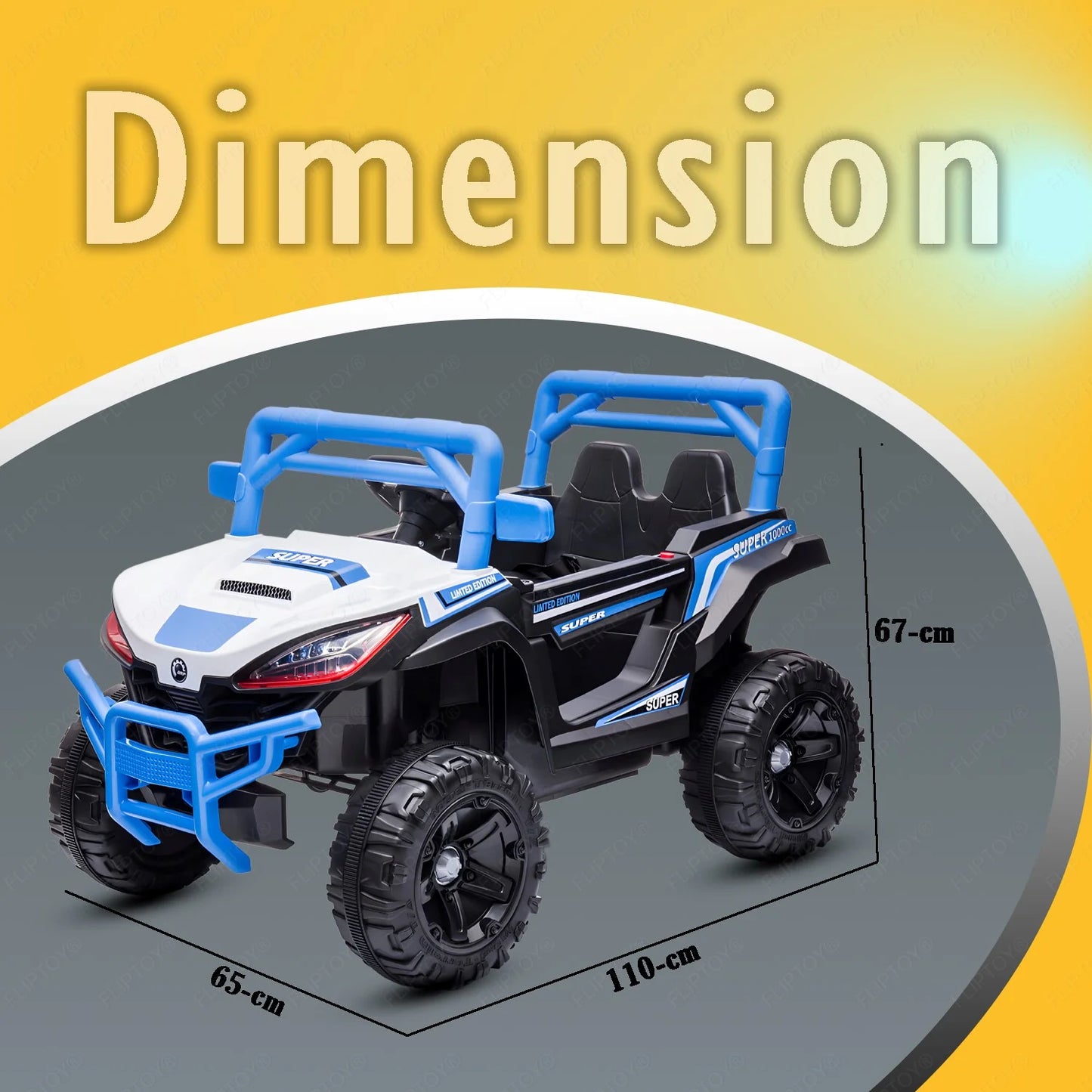 Ride on jeep | 12v battery operated rideon UTV for kids | age group 1-6 year | 2 seater- Model FL904