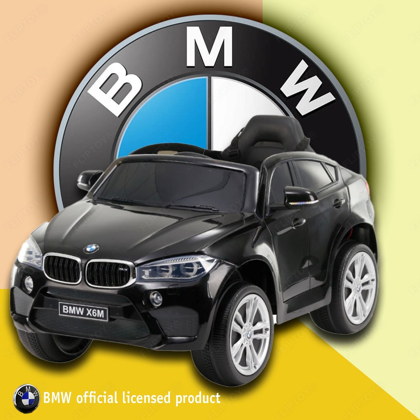 Fliptoy®| original license kids bmw car | BMW X6 M ride on Car 6 Volts |2022 Black