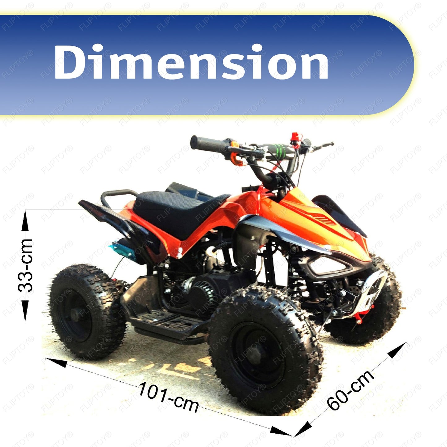 Fliptoy® - 49cc atv | for kids | petrol atv for age group 6-11 year | mini atv 49cc 2 stroke engine | Model 205030