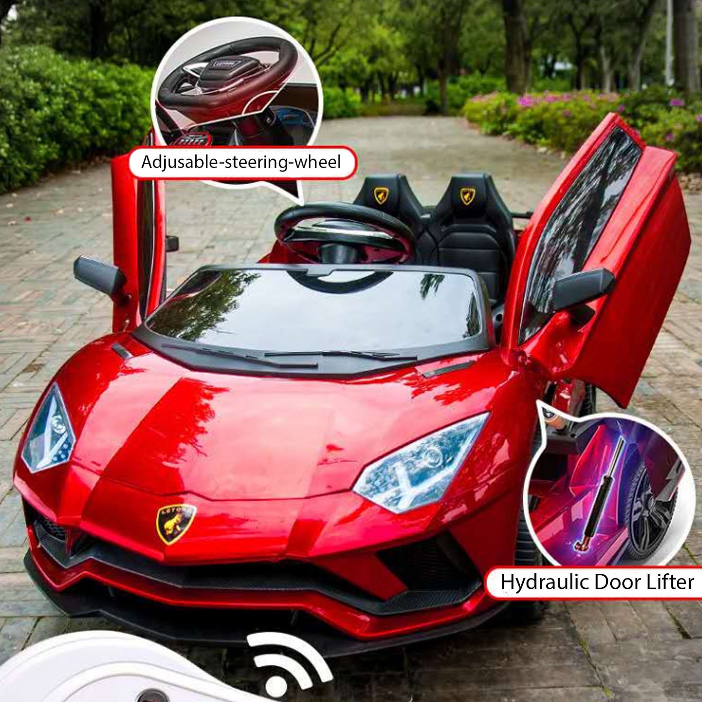 Fliptoy™ | Lamborghini style | 12V Ride on car | toy sports car | Parental Remote Control car -With Music System | Model No. LT-1140