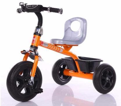 Fliptoy Tricycle Plug and Play Kids Tricycle Trike with Storage Bin Kid's for 2-5 Years Baby Tricycle Ride on Outdoor | Suitable Babies for Boys & Girls - Orange