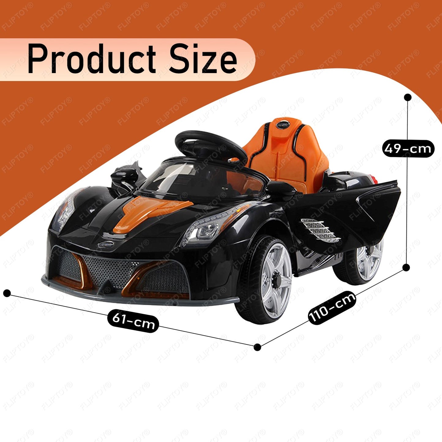 Ride On Car For Kids | Mp3 USB support | 12V Battery operated car | Dual drive | metallic paint color- Black | JE198-BLK