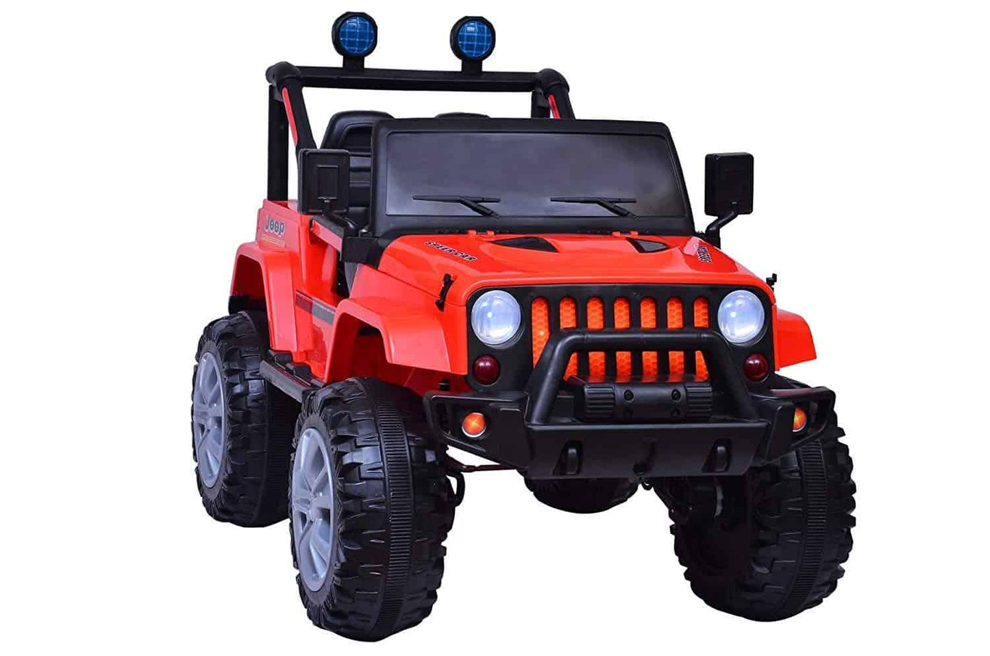 FLIPTOY™ 12 volt battery powered jeeps with Music, Lights and Remote Control, Red