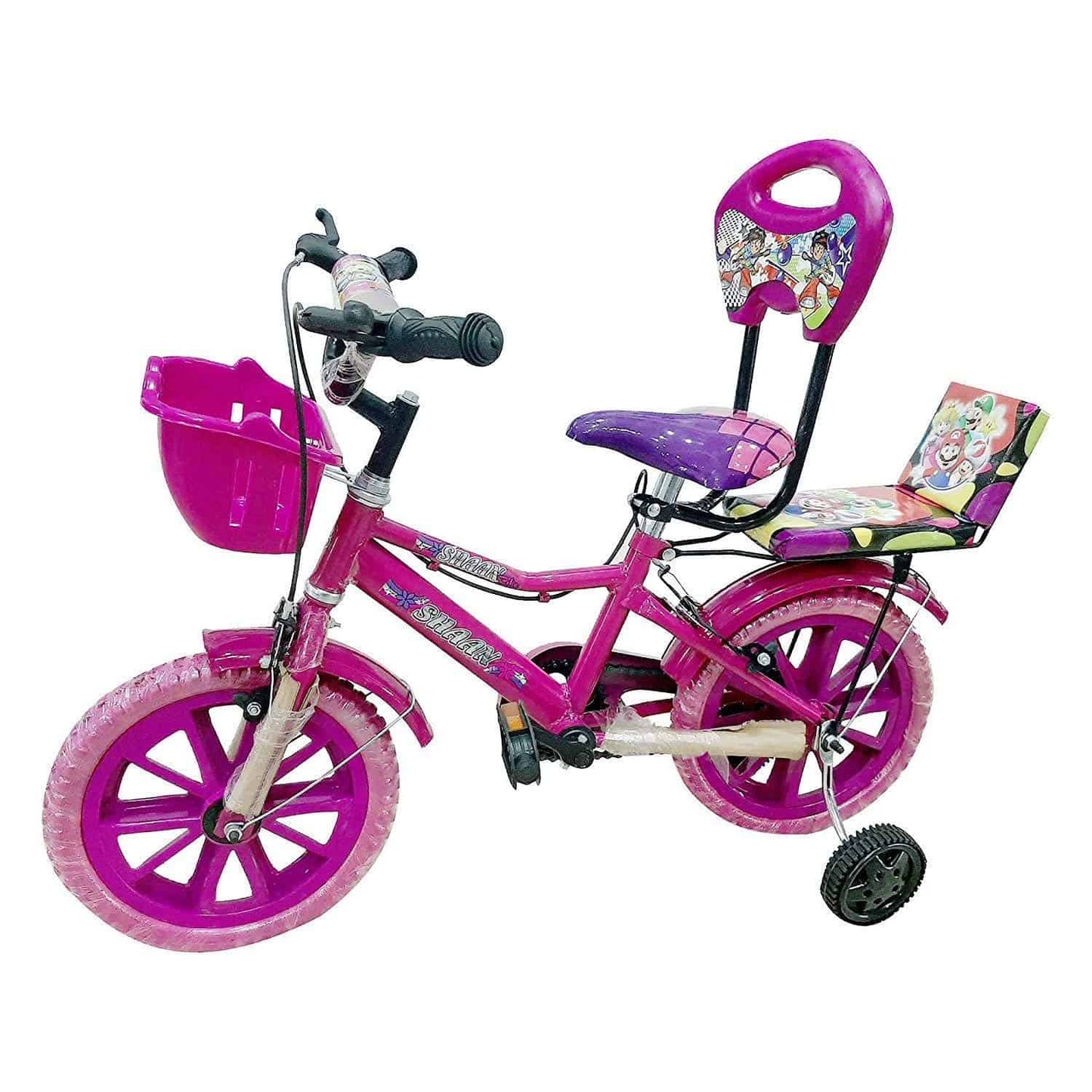 14T (Pink) Kids Children Bicycle for 2 to 5 Years Fully Adjustable with Back Seat & Back Support for Boys and Girls